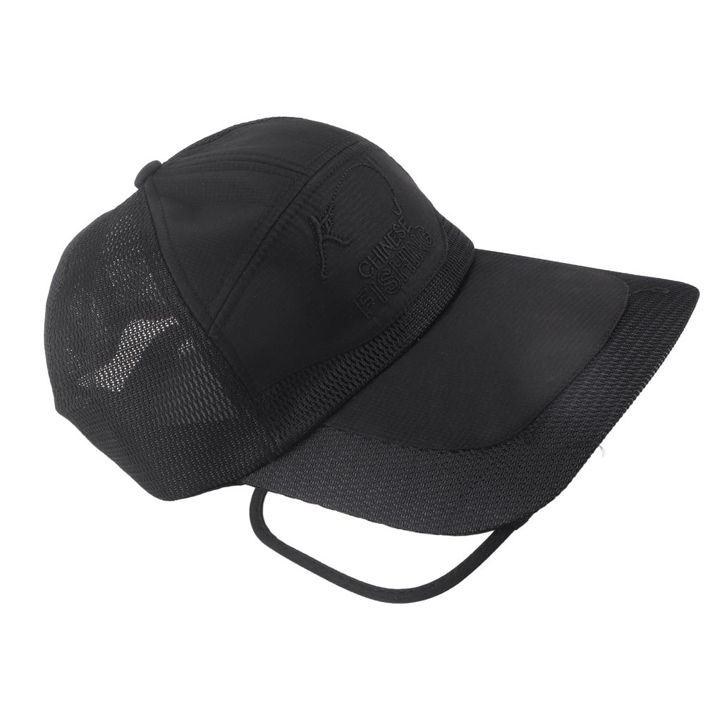 Summer Baseball Cap Breathable Canvas Baseball Cap Unisex Retractable Brim Stylish Hat for Tennis Running Camping Black