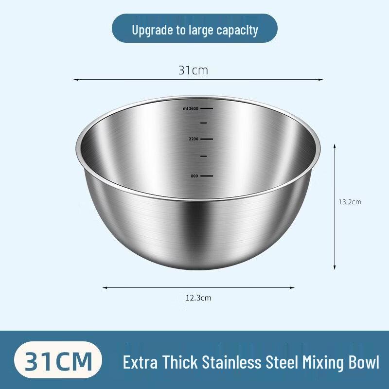 ZISIZ Food-Grade Thickened Enamel Salad Bowl