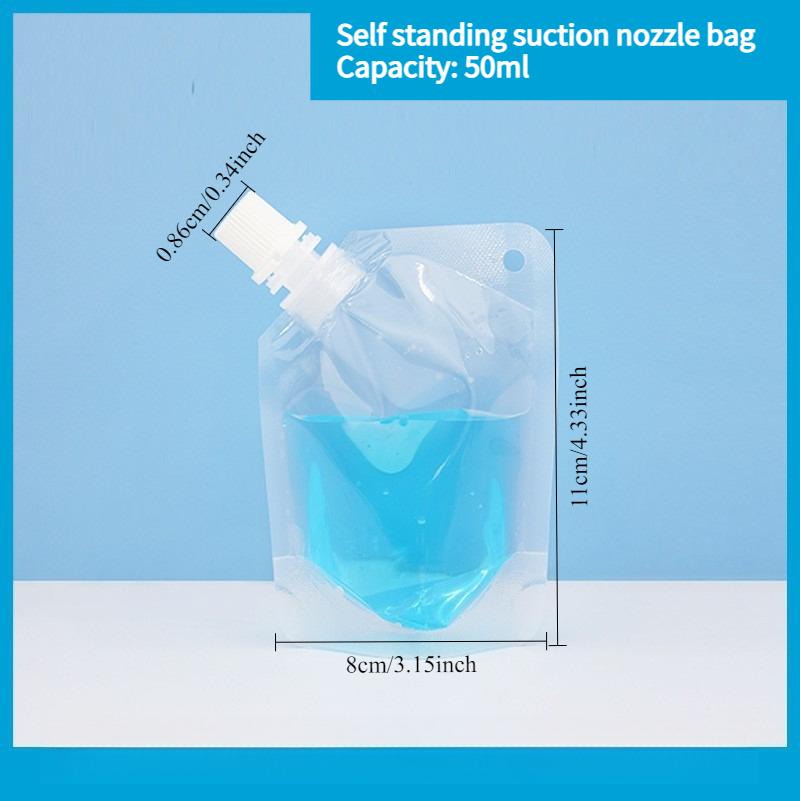 

Transparent Self-supporting Suction Nozzle Bags Beverage Packaging Bag Disposable Soybean Milk Coffee Liquid Portable Leak-proof Pack Pouchs 100pcs 50ml mouth 0.86cm 100pcs