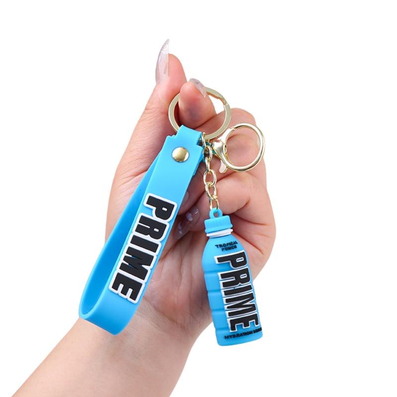 

Drink Prime Bottle Pendant Keychain Car Key Decoration Bag Accessory Couple Gift синий