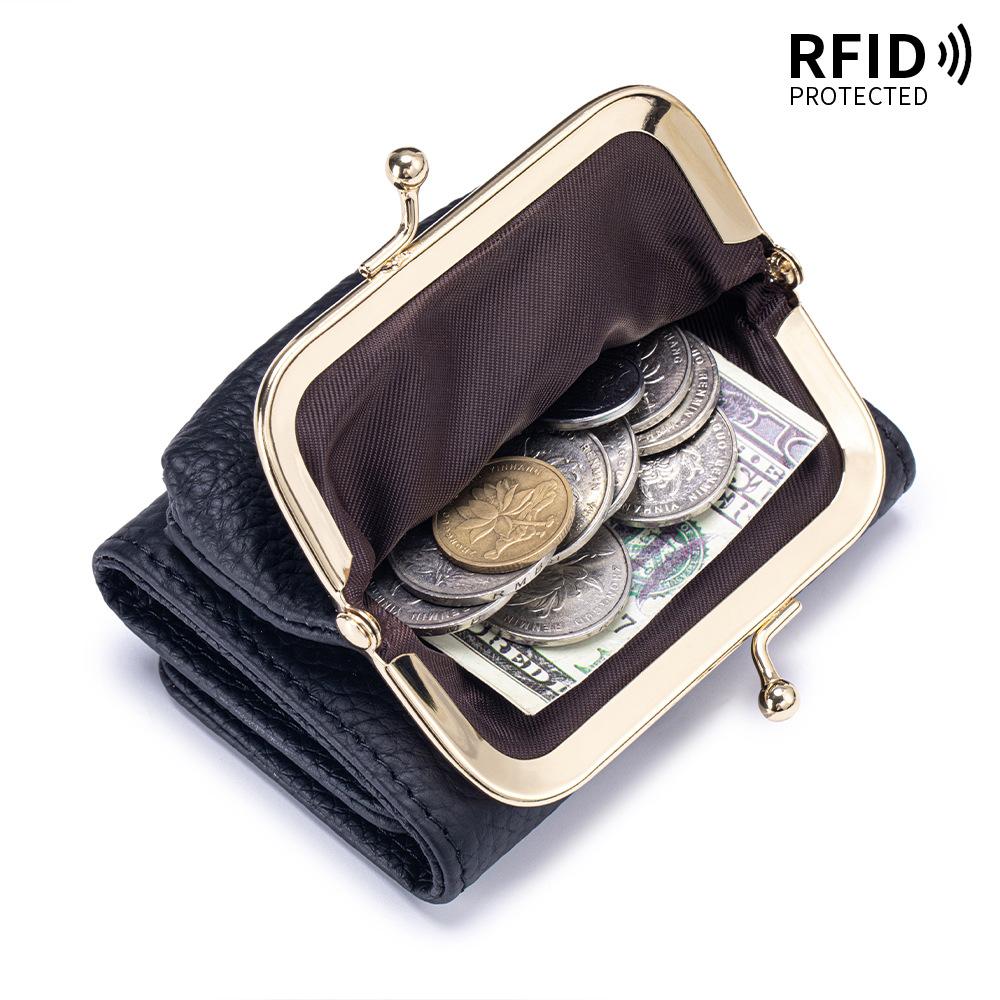 Kurzes 30% Rabatt Damen Portemonnaie große Kapazität neu kreativ multifunktional Mundgoldtasche Münzfach