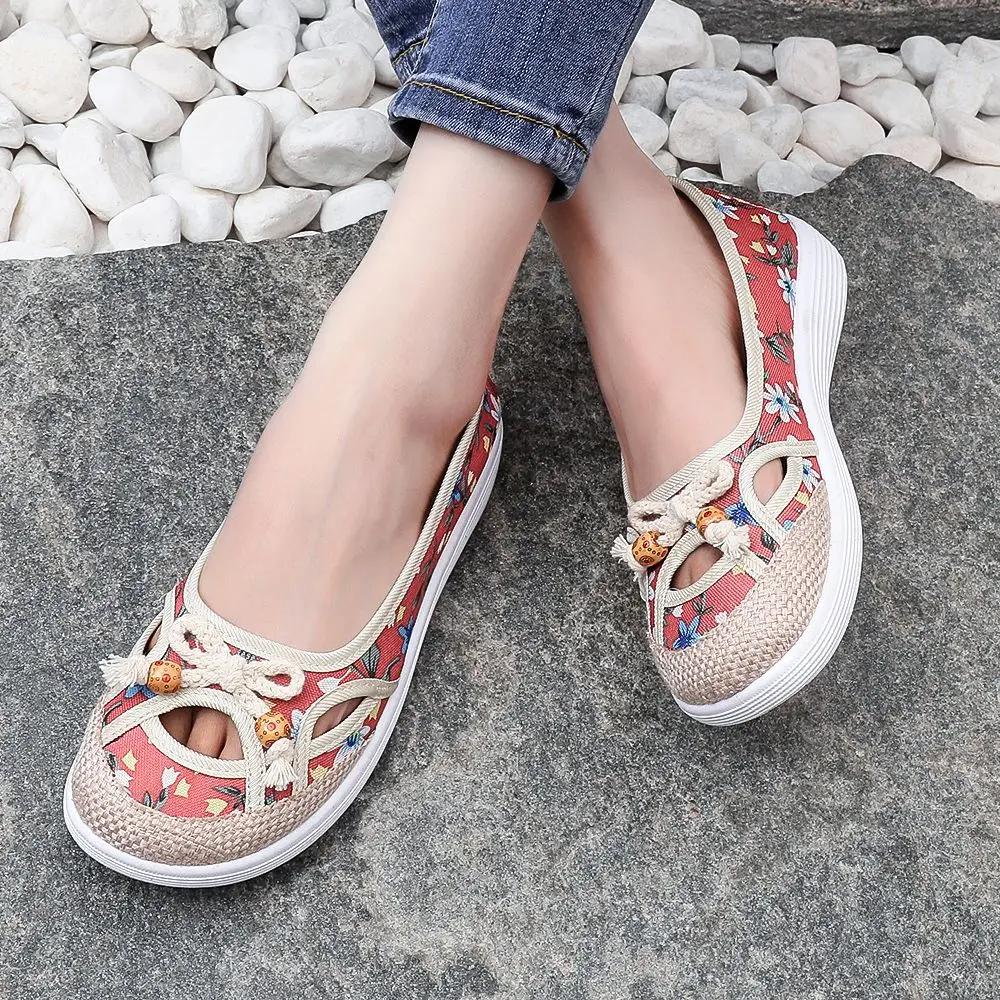 Fashion Ladies Shoes Kawaii Flat With Bow Cute Canvas Women Footwear Slip On Luxury Offer Daily Routine Autumn Korean High Quality 39 A