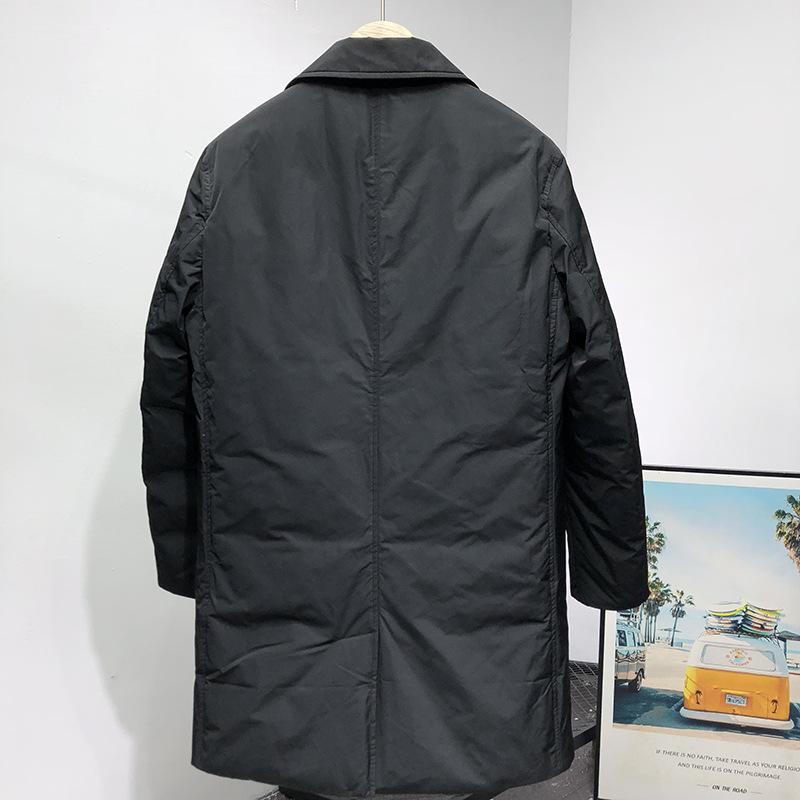 Medium and Long Trench Coat Coat Light Lapel Down Jacket Men's Winter Business Leisure