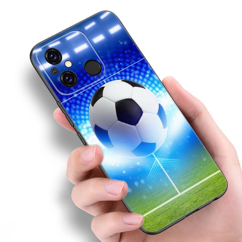 Football Field Black Phone Case For Xiaomi Redmi 11 Prime 11A 12C 13C A1 A2 Plus 12 4G 10 5G 8A 9A 10A 9C 10C 9i 12R Note 9T