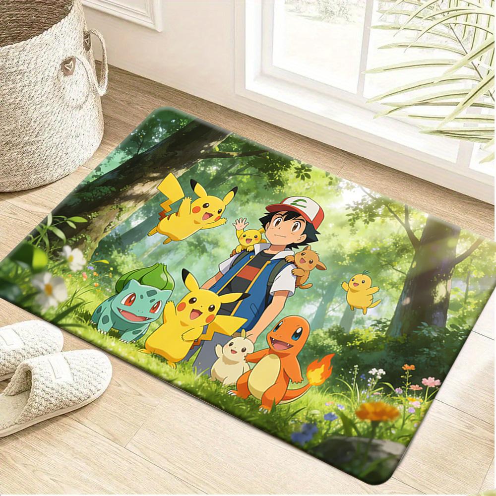 

Pokemon Pikachu and Eevee Pixel Forest Fruit Print Non-slip Doormat, Soft Absorbent Floor Rug for Home Decor 40cm x 60cm