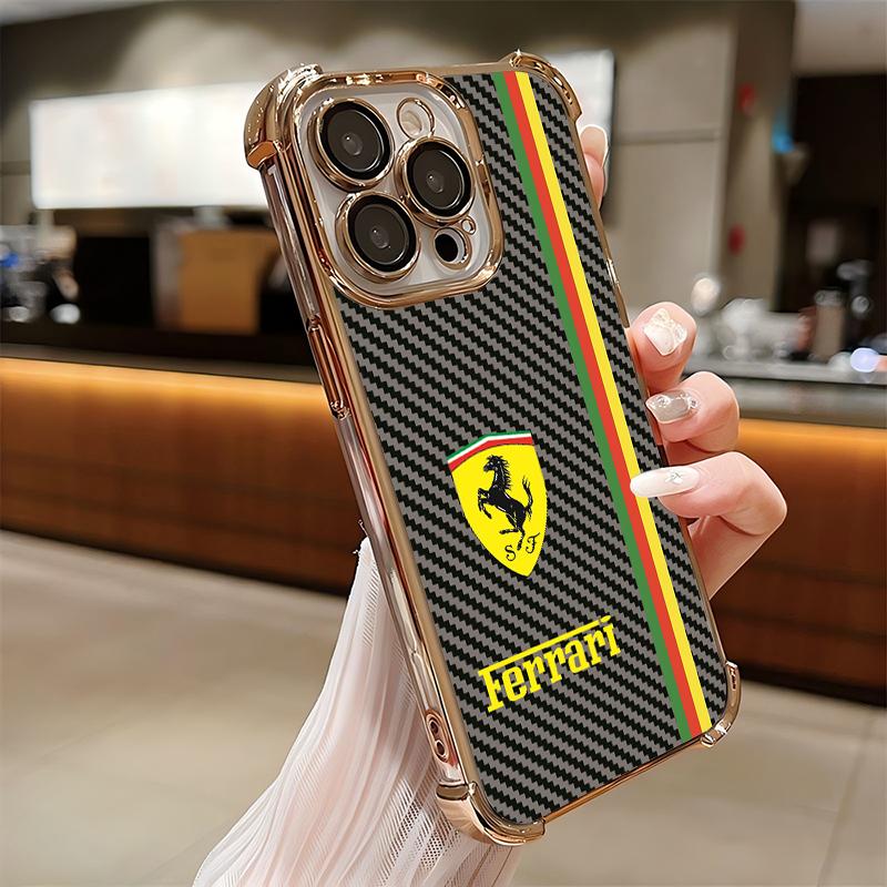 Beliebtes Auto-Logo F-Ferraris Verchromte Handyhülle Für iPhone 17 16e 15 14 13 12 11 Pro Max X XR XSMax 7 8 Mini Air Plus Sturzfest