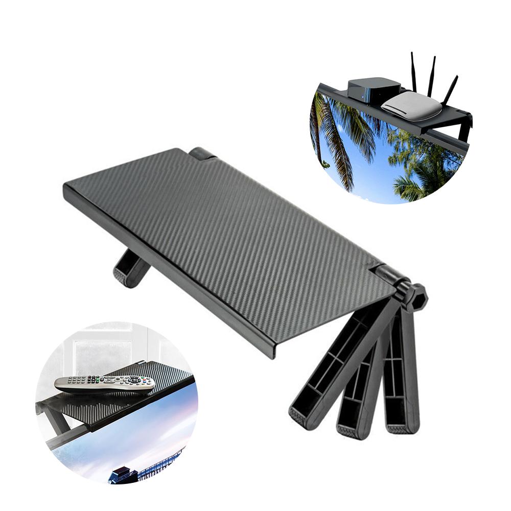 1x Černá nastavitelná horní úložná police na TV obrazovku, organizér, držák 33x 16x 2.5cm