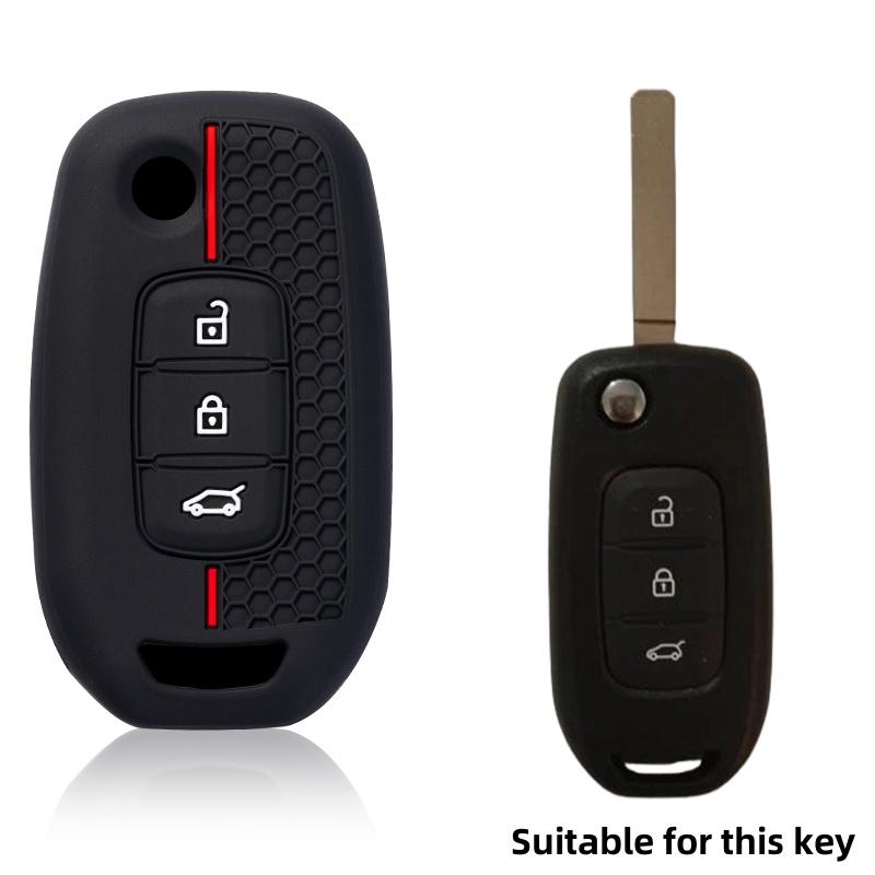 

Silicone Shell For Renault Kadjar Captur Megane Sandero Stepway Logan Clio 5 Arkana Kwid Car Key Case Cover
