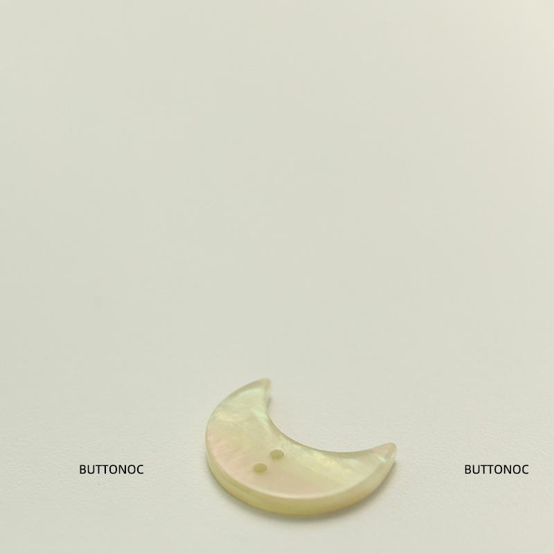 5Pcs Moon Resin Button Two Eyes Imitation Shell Pearlescent Button Blazer Trench Coat Button Women'S Clothes Decorative Button