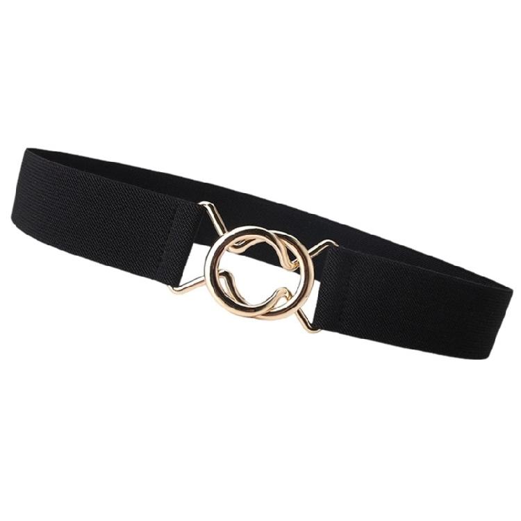 Elastic Waistband Simple Wide Waist Belt Metal Hook Buckles Waist Cincher For Women Dress Everyday Wear