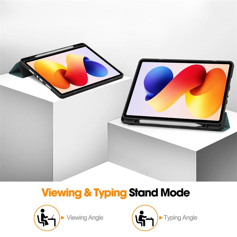 For Redmi Pad 2 Pro Case with Pen Holder Trifold Leather Magnetic Smart Cover for Poco Pad M1 / Redmi Pad 2 Pro 12.1 Inch Case
