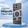 Applicable to Samsung S26Ultra mobile phone case transparent electroplated magnetic suction bracket s25edge anti-drop protective case