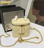 Rhombus chain bag 2024 new sheepskin box bag genuine leather women's bag mini lipstick bag shoulder messenger bag