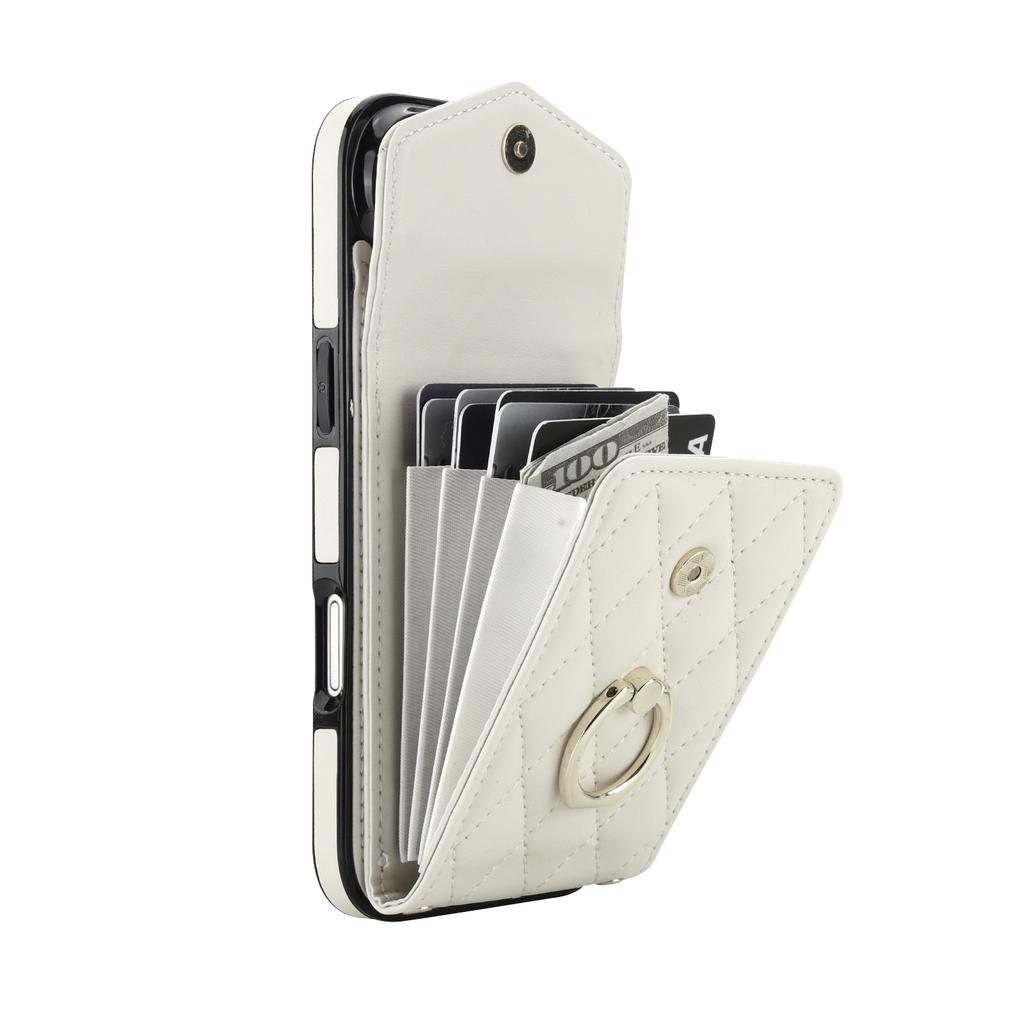 For iPhone Air Case RFID Blocking Card Bag Leather + TPU Crossbody Phone Cover with Ring Kickstand