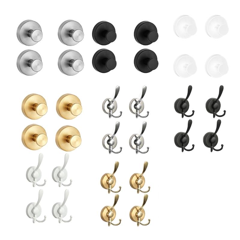 Pack of 4 Powerful Suction Hooks Luxurious Suction Cup Hooks for Tile Space Saving Bathroom Hanger Accessories