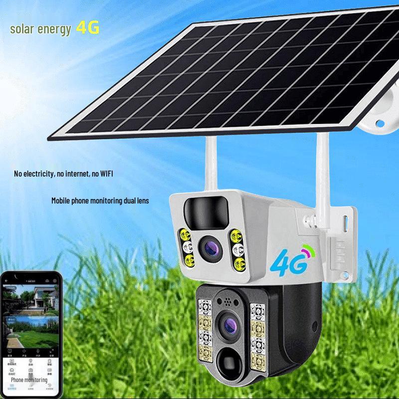 4G Dual-Lens Solar Surveillance Camera Set with Free Shipping