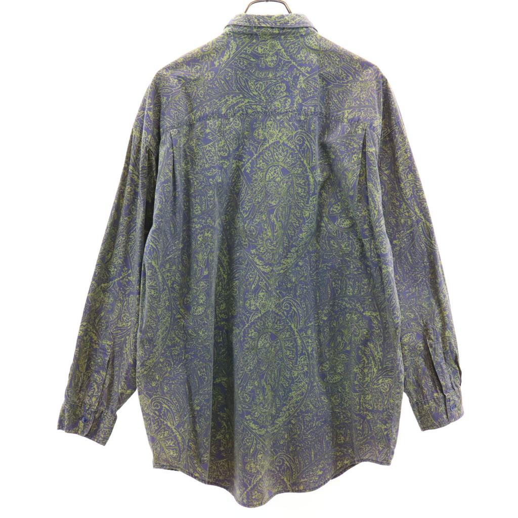 NUOVO 90s Old Paisley Pattern Long Sleeve Button Down Shirt XL Men's Used