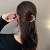 Pinzas para el pelo de rosa roja de terciopelo vintage para mujer, pinza de metal de lujo, pasadores, horquillas, nuevos accesorios para el cabello de pedrería, tocado