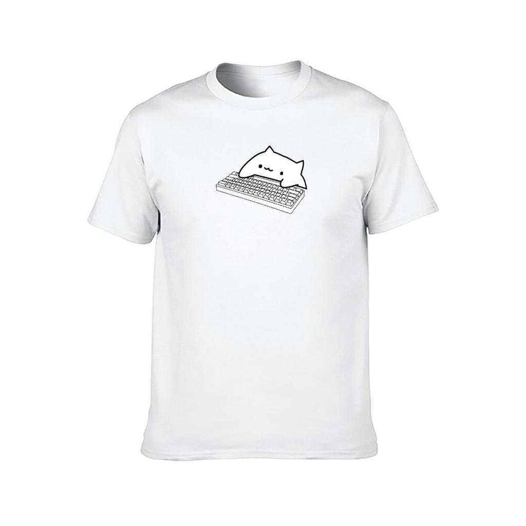 Bongo Cat Mechanical Keyboard T-Shirt T Shirts for Man Cotton Funny T Shirts for Man Pack White T-Shirt