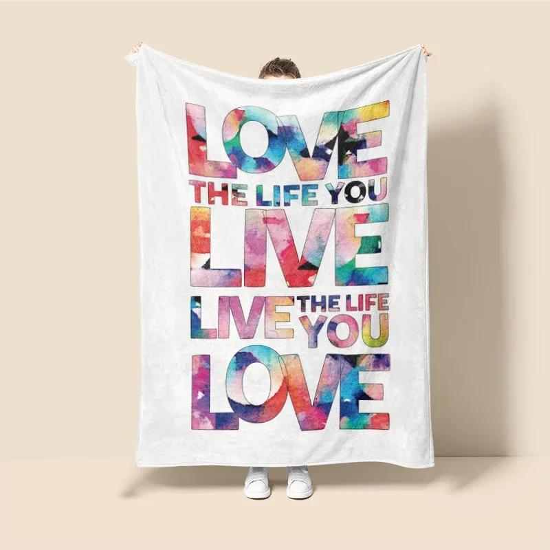 Morandi Tone Abstract Botanical Blanket – Scandinavian Minimalist Throw for Sofa & Home Caf – Dual Purpose Graffiti Design