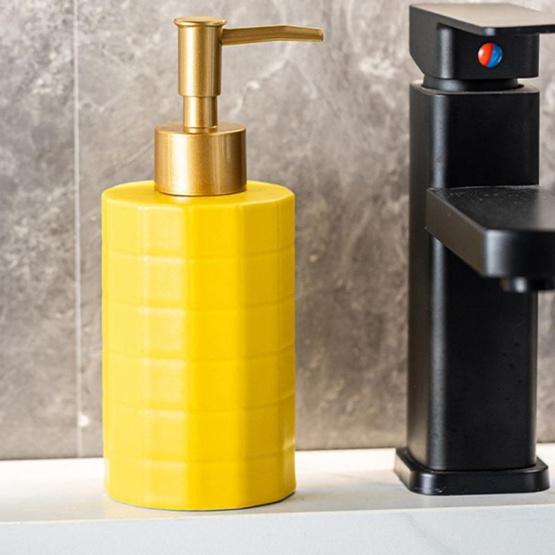 Ceramic Liquid Dispenser Refillable Container For Bath Essential Shampoo Soap Bottle