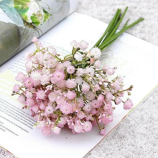 10 ks 32cm Gypsophila Ruční Měkký Pryžový Pocit Umělé Květiny Kytice Svatba Domácí Dekorace Plastová Simulace Falešná Květina