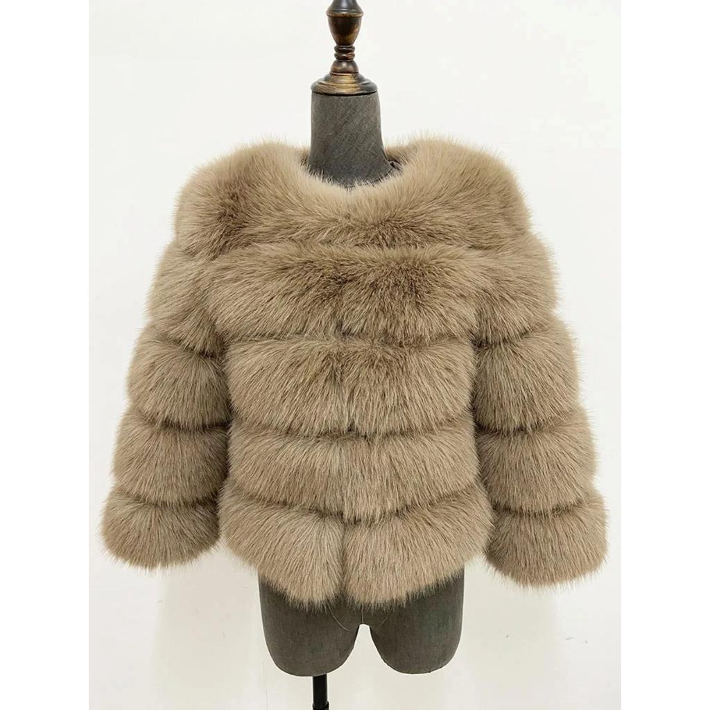 VAYLA Mink Coat Winter Black White Faux Fur Coat Woman Elegant Fluffy Faux Fur Jacket Top Short Fur Coats Woman Clothing