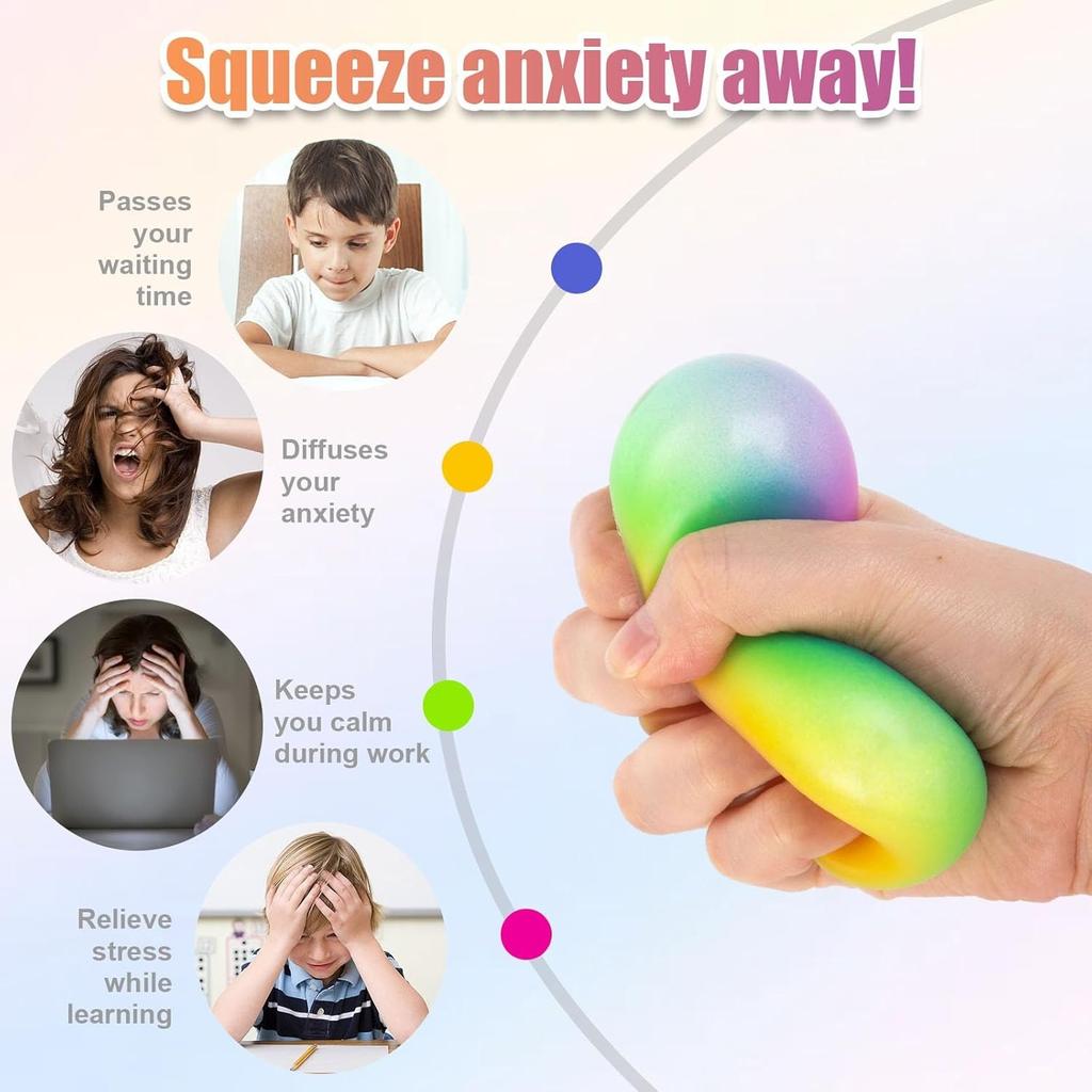 Bolas Anti-Stress de Crescimento Lento Brinquedo Squishy para Crianças Adultos Brinquedo Fidget Sensorial Elástico para Alívio da Ansiedade e do Estresse Brinquedo Fidget Macio para Apertar