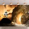 Christliche Passion und Auferstehung Thema Dekorative Wandteppich Haus Spirituelle Kultivierung Religiöser Hintergrund Stoff
