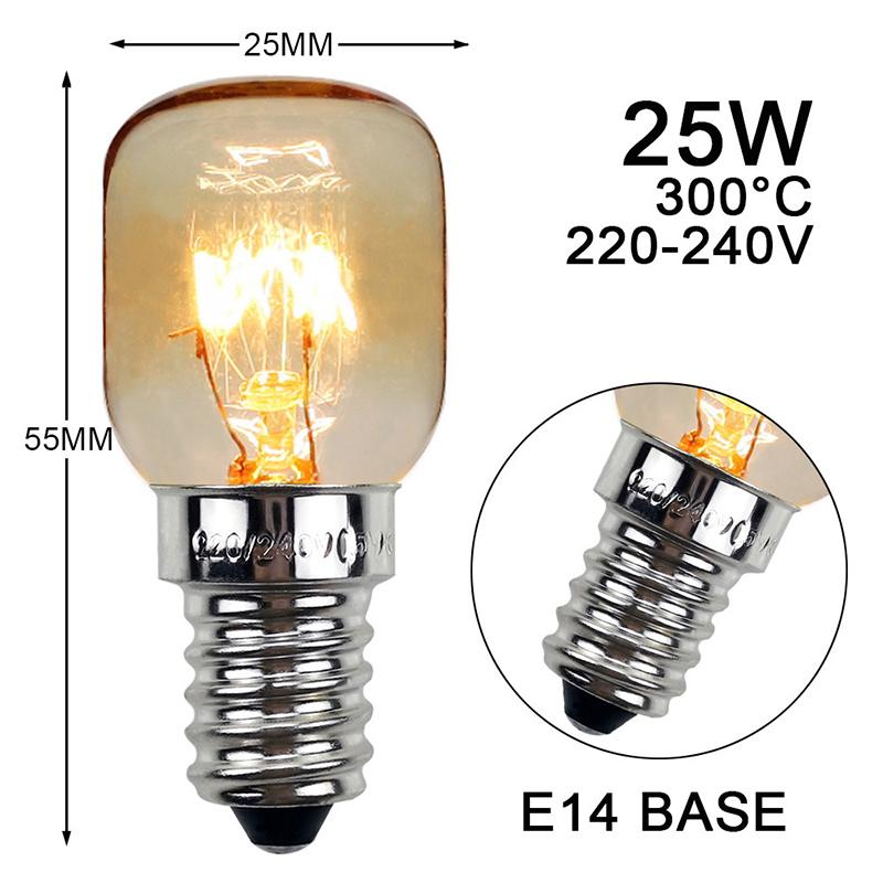 E14 Led Microwave Oven Bulbs 220V 300 Celsius Degree High Temperature Cooker Hood Lamp Salt Lights 15W 25W
