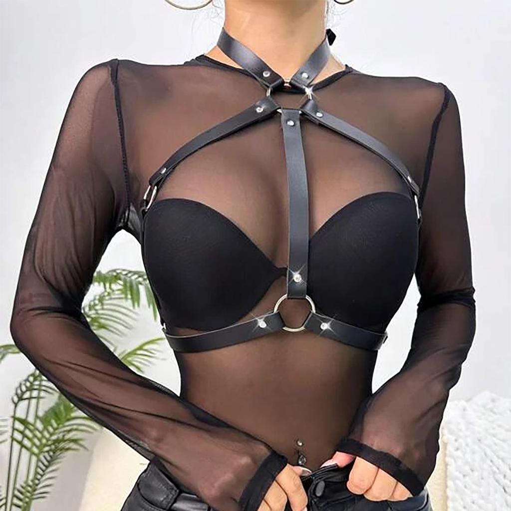 Ladies' Leather Fashion Chest Decoration Strap Adjustable Sexy Binding Belt Punk Body Strap Daily Couple Holiday Party Matching
