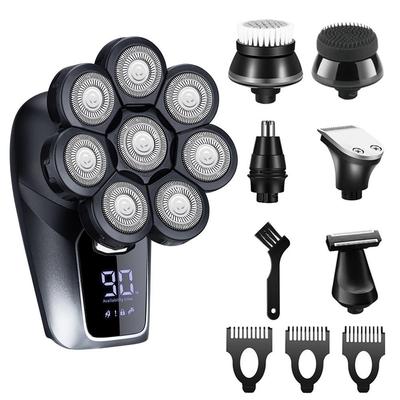 6-In-1 Electric Head Shaver for Bald Men 7 Blades Floating Razor Hair Trimmer USB Rechargeable LED Display Beard Shavers