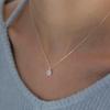 murmur [925silver]Glow square drop necklace