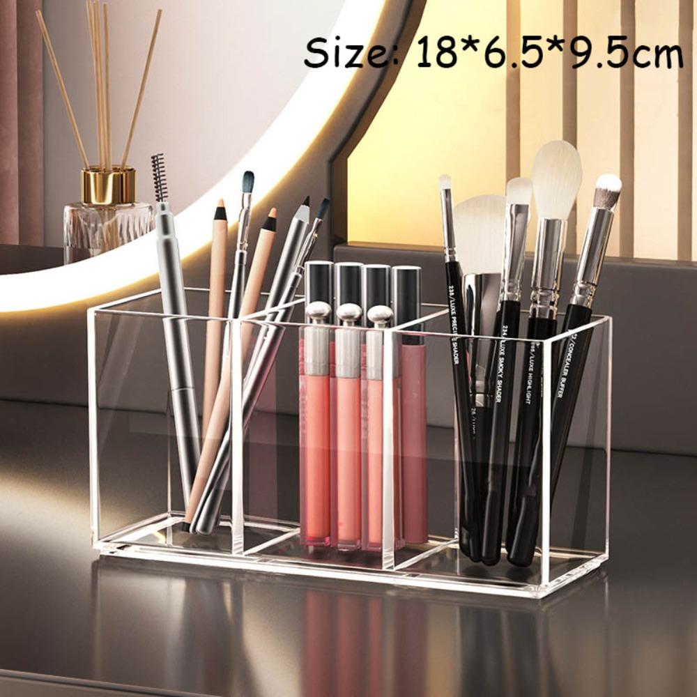 Akrylový organizér na make-up s více přihrádkami, úložný podnos na make-up, lehký luxusní stolní úložný box
