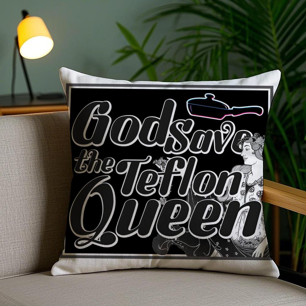 Brand S-Save The Queen Cushion Cover Plush Fabric Soft Double-Sided Printed Invisible Zipper Sofa Pillow Case Home Decor