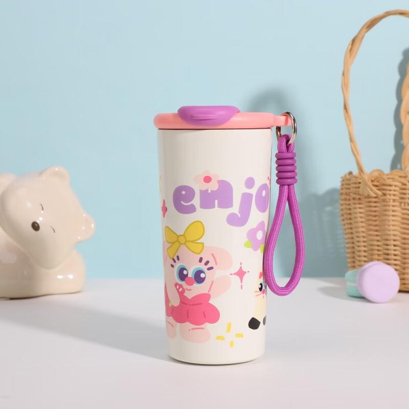 Shangqi Kids Portable Straw Insulated Water Bottle