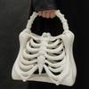 Bolso de Huesos de Esqueleto Impreso en 3D Bolso de Esqueleto Gótico Bolso Espeluznante Realista de Caja Torácica Bolsillo Funcional Fiesta Temática de Halloween