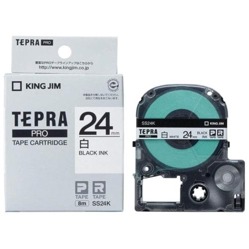 King Jim [Genuine] Tepra PRO Tape Cartridge 1 piece 24mm White Label/Black Letters Length 8m SS24K