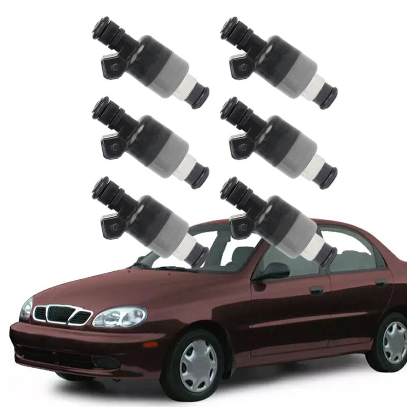 6Pcs Fuel Injectors Nozzle 17109450,5235136 for Chevrolet Buick Pontiac Oldsmobile V6 and Daewoo Lanos S Sedan 4-Door 1.5L 1.6L