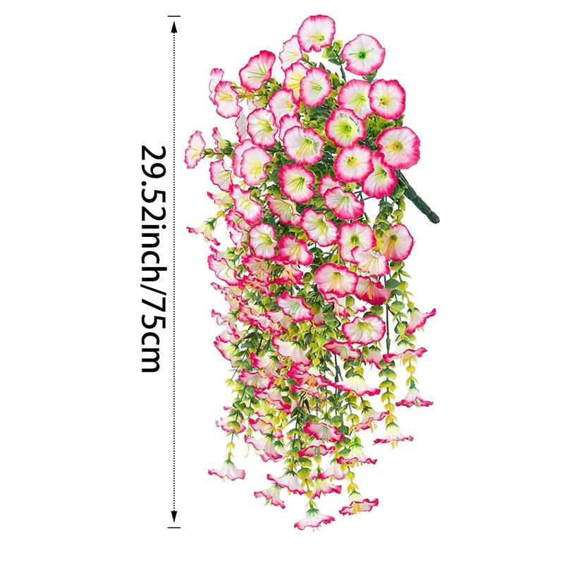 1pc UV-Resistant Artificial Morning Glory Eucalyptus Hanging Decor - Perfect for Home Garden Weddings Versatile Outdoor Decor