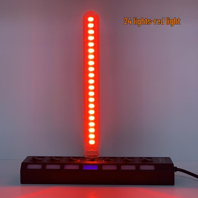 5V High Brightness LED USB Flash Drive Night Light - 24 Colorful LED Beads Powered by USB for Desk, Computer, or Power Bank