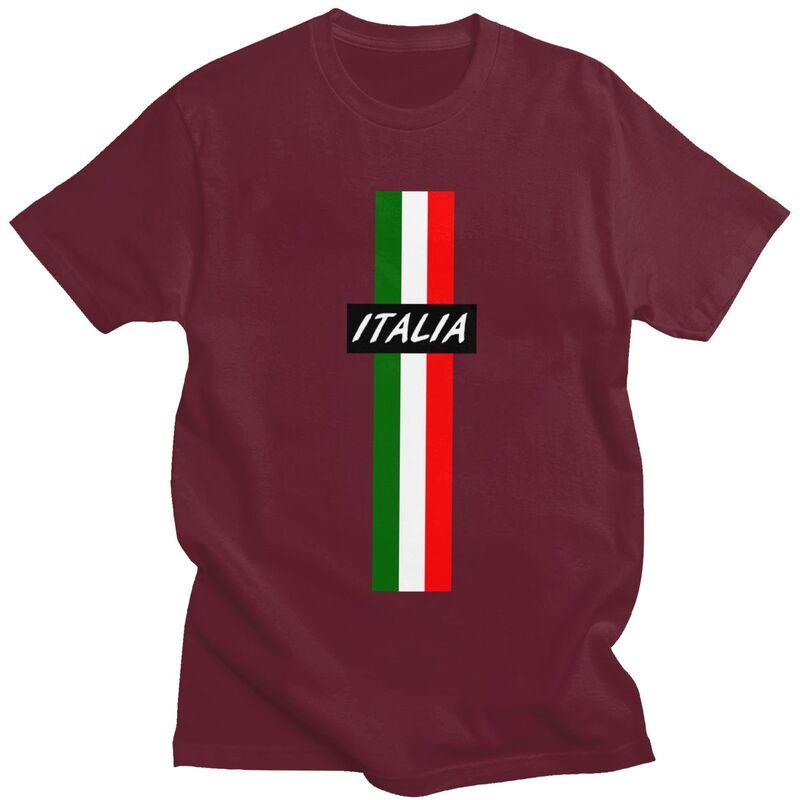 Custom Italy Flag T Shirts Men 100 Cotton Tee Tops Italian Proud Tshirt Short Sleeve Casual Tshirt Clothing