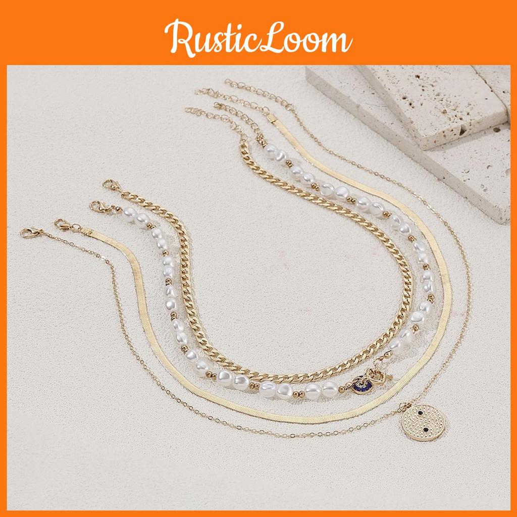 Demon Eye Multilayer Necklace With Zinc Alloy Geometric Pendant For Women