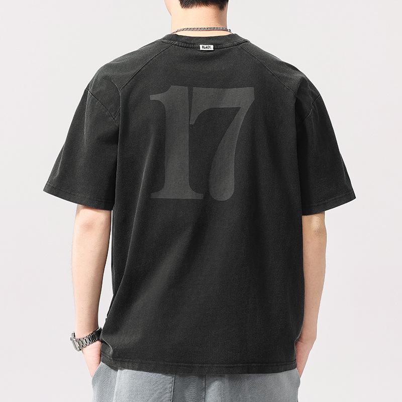 Pure Cotton T-shirt Mens Printed Round Neck Rapacer Short-sleeved Summer Latest T-shirt Top