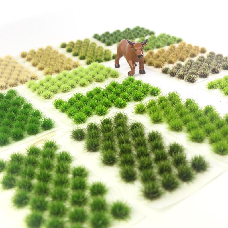 32/60Pcs Resin Static Scenery Ornament Static Grass Tuft Model Grass Tufts Terrain Model Kit Fake Moss Grass For Train Lands