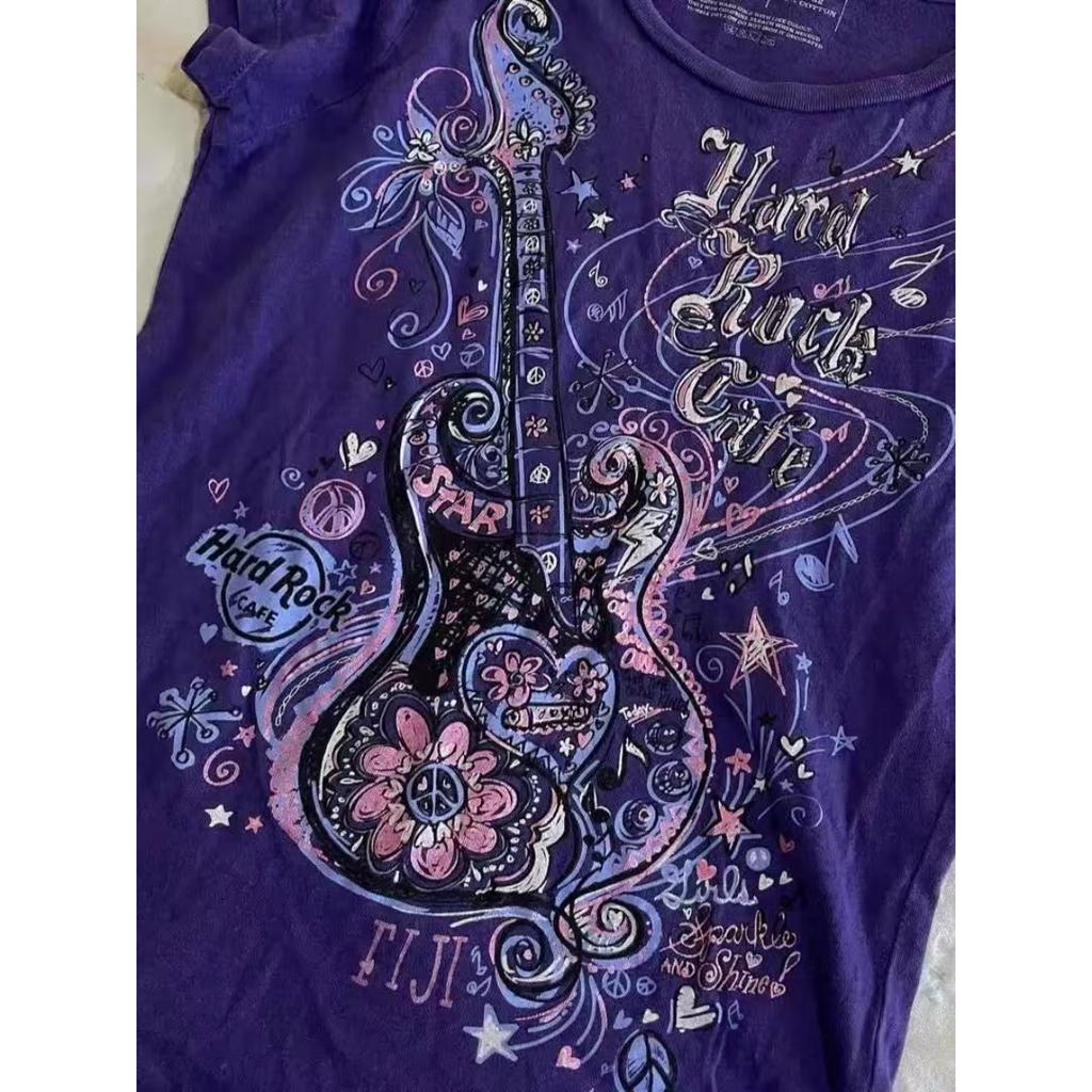 TrendHub Women's Subculture Vintage Purple Print T-Shirt Summer Y2k American Retro Slim Tees Casual Harajuku Grunge Fashion Tops New