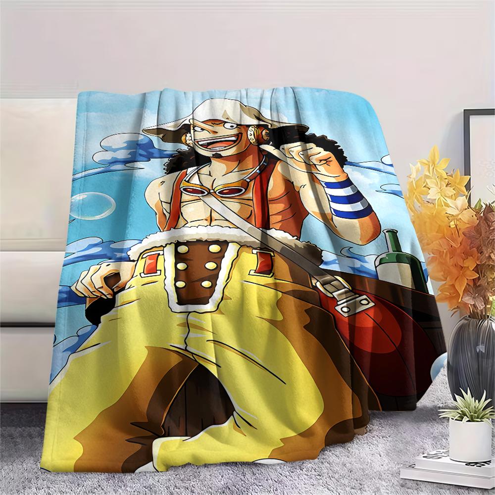 One Piece Character Print Flannel Blanket,High Quality Comfortable for All Seasons,Home Decor,Warmth and Comfort,Perfect for Christmas Gifts