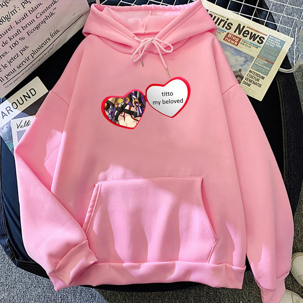 Genshin Impact Hoodies Arataki Itto Heart Print Hoody Ropa Para Dama Crewneck Sweatshirt Spring Warm Fleece Sportswear