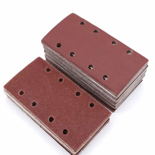 ASDSH Sanding Paper, Rectangular Sandpaper, 8-Hole Sanding Pad, Orbital Sander Paper Set for Woodworking, Random Action Sanders, Sanding, Polishing, S