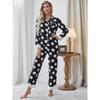 European and American Pajamas Women's Autumn and Winter Sexy Polka Dot Loungewear Long-sleeved Pajama Pants Two-piece Set